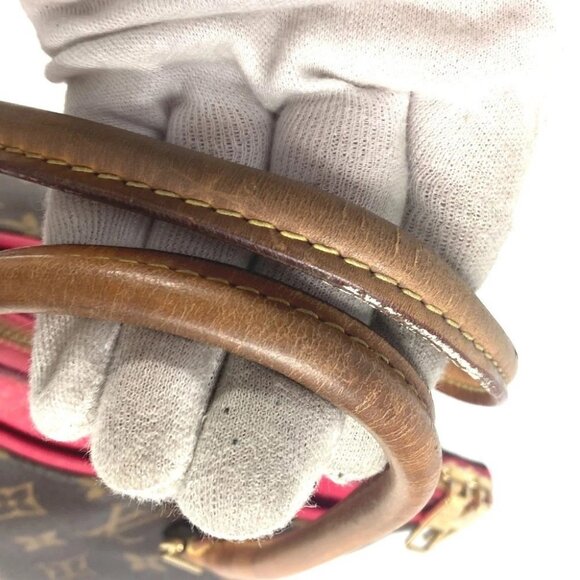 LOUIS VUITTON M40466 Monogram Pallas Hand Bag Tote Bag Brown/Pink Based - Picture 8 of 16